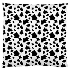 Black And White Cow Spots Pattern, Animal Fur Print, Vector Large Flano Cushion Case (two Sides) by Casemiro