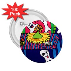 Circus Ghosts Digital 2 25  Buttons (100 Pack)  by snowwhitegirl