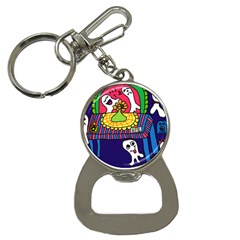 Circus Ghosts Digital Bottle Opener Key Chain by snowwhitegirl