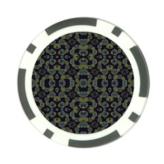 Modern Ornate Stylized Motif Print Poker Chip Card Guard