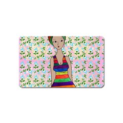 Tan Swimmer Flowerwall Magnet (name Card)