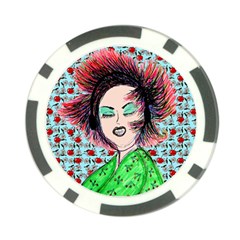 Headphones Girl W Cherries Poker Chip Card Guard