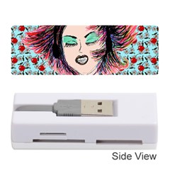 Headphones Girl W Cherries Memory Card Reader (stick) by snowwhitegirl