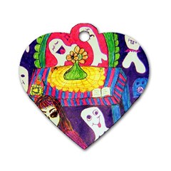 Circus Ghosts Dog Tag Heart (two Sides)