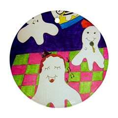 Circus Ghosts Sing Round Ornament (two Sides)