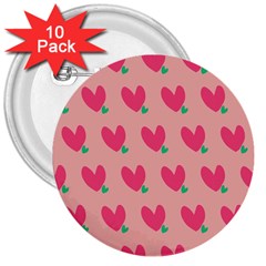 Hearts 3  Buttons (10 Pack)  by tousmignonne25