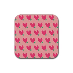 Hearts Rubber Coaster (square) 