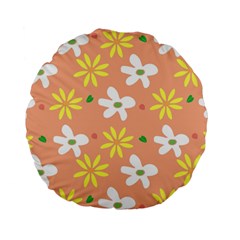 Beige Flowers W No Red Flower Standard 15  Premium Round Cushions by tousmignonne25