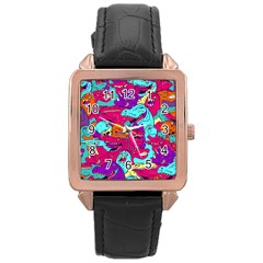 Dinos Rose Gold Leather Watch 