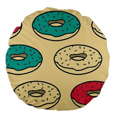 Donuts Large 18  Premium Flano Round Cushions by Sobalvarro