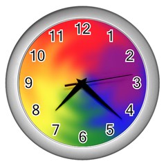 Rainbow Colors Lgbt Pride Abstract Art Wall Clock (silver) by yoursparklingshop