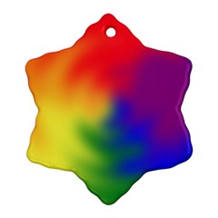 Rainbow Colors Lgbt Pride Abstract Art Snowflake Ornament (two Sides)