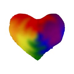 Rainbow Colors Lgbt Pride Abstract Art Standard 16  Premium Flano Heart Shape Cushions by yoursparklingshop