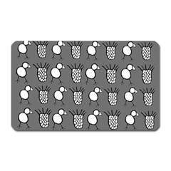 Grey Base, B&w Chpa Pattern Design Magnet (rectangular) by CHPALTD