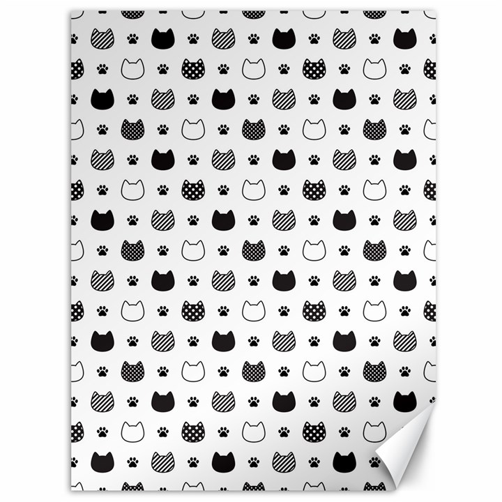 kitten head paw footprint seamless pattern 1 Canvas 36  x 48 