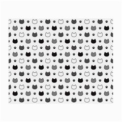 kitten head paw footprint seamless pattern 1 Small Glasses Cloth (2 Sides)