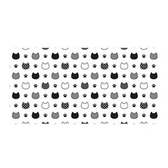 kitten head paw footprint seamless pattern 1 Satin Wrap