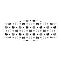 kitten head paw footprint seamless pattern 1 Stretchable Headband