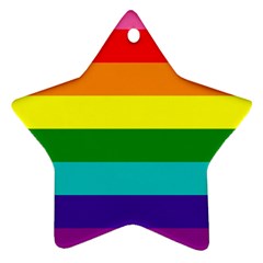 Original 8 Stripes Lgbt Pride Rainbow Flag Ornament (star) by yoursparklingshop