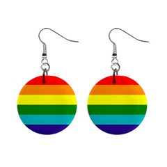 Original 8 Stripes Lgbt Pride Rainbow Flag Mini Button Earrings by yoursparklingshop
