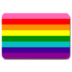 Original 8 Stripes Lgbt Pride Rainbow Flag Large Doormat  by yoursparklingshop