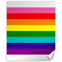 Original 8 Stripes Lgbt Pride Rainbow Flag Canvas 11  X 14  by yoursparklingshop
