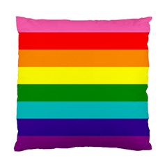 Original 8 Stripes Lgbt Pride Rainbow Flag Standard Cushion Case (two Sides) by yoursparklingshop