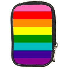 Original 8 Stripes Lgbt Pride Rainbow Flag Compact Camera Leather Case by yoursparklingshop