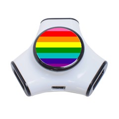 Original 8 Stripes Lgbt Pride Rainbow Flag 3-port Usb Hub by yoursparklingshop