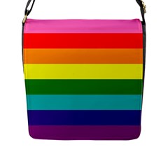 Original 8 Stripes Lgbt Pride Rainbow Flag Flap Closure Messenger Bag (l) by yoursparklingshop