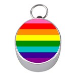 Original 8 Stripes LGBT Pride Rainbow Flag Mini Silver Compasses Front