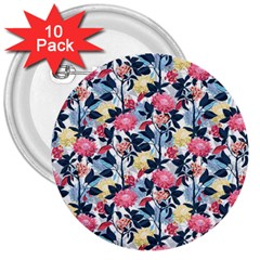 Beautiful Floral Pattern 3  Buttons (10 Pack) 