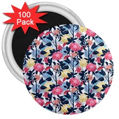 Beautiful floral pattern 3  Magnets (100 pack)