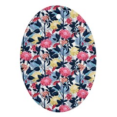 Beautiful floral pattern Oval Ornament (Two Sides)