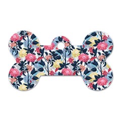 Beautiful floral pattern Dog Tag Bone (One Side)