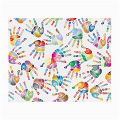 Colorful Palms, Hand Print Pattern, Rainbow Colors Palette Small Glasses Cloth (2 Sides) by Casemiro