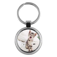 Laughing Kitten Key Chain (round) by Sparkle