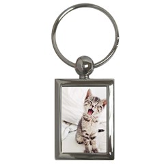 Laughing Kitten Key Chain (rectangle) by Sparkle