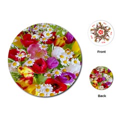 Beautiful Floral Playing Cards Single Design (round) by Sparkle