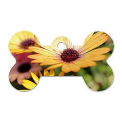 Yellow Flowers Dog Tag Bone (Two Sides)