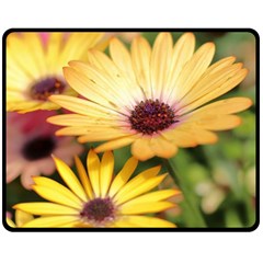 Yellow Flowers Fleece Blanket (medium)  by Sparkle