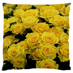 Yellow Roses Large Flano Cushion Case (one Side) by Sparkle