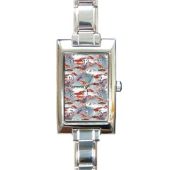 Golden Fishes Rectangle Italian Charm Watch by Sparkle