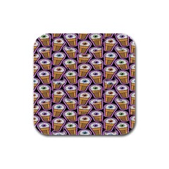 Eyes Cups Rubber Square Coaster (4 Pack)  by Sparkle