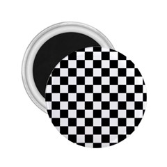 Black And White Chessboard Pattern, Classic, Tiled, Chess Like Theme 2 25  Magnets by Casemiro