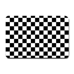 Black And White Chessboard Pattern, Classic, Tiled, Chess Like Theme Small Doormat  by Casemiro