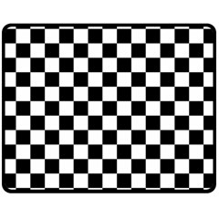 Black And White Chessboard Pattern, Classic, Tiled, Chess Like Theme Double Sided Fleece Blanket (medium)  by Casemiro