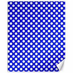 Dark Blue And White Polka Dots Pattern, Retro Pin-up Style Theme, Classic Dotted Theme Canvas 16  X 20  by Casemiro