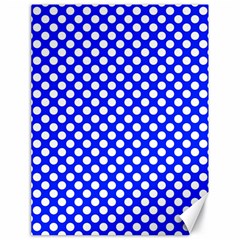 Dark Blue And White Polka Dots Pattern, Retro Pin-up Style Theme, Classic Dotted Theme Canvas 18  X 24  by Casemiro