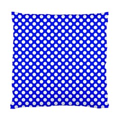 Dark Blue And White Polka Dots Pattern, Retro Pin-up Style Theme, Classic Dotted Theme Standard Cushion Case (two Sides) by Casemiro